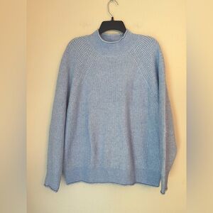LOFT Light Blue Ribbed Mock Neck Sweater - Size XL